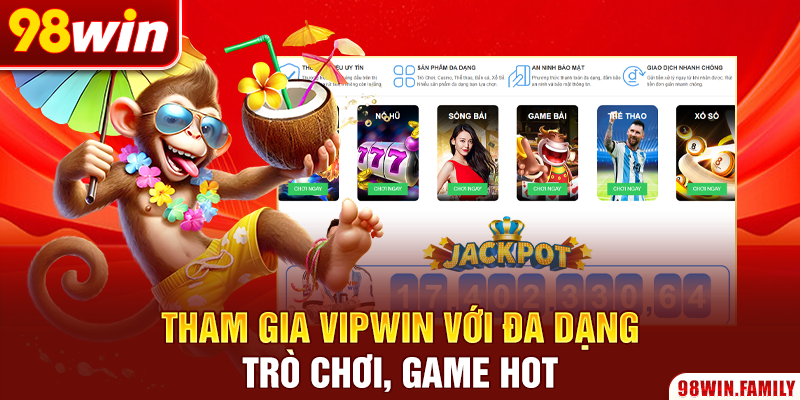 Tham gia VIPWIN với đa dạng trò chơi, game hot